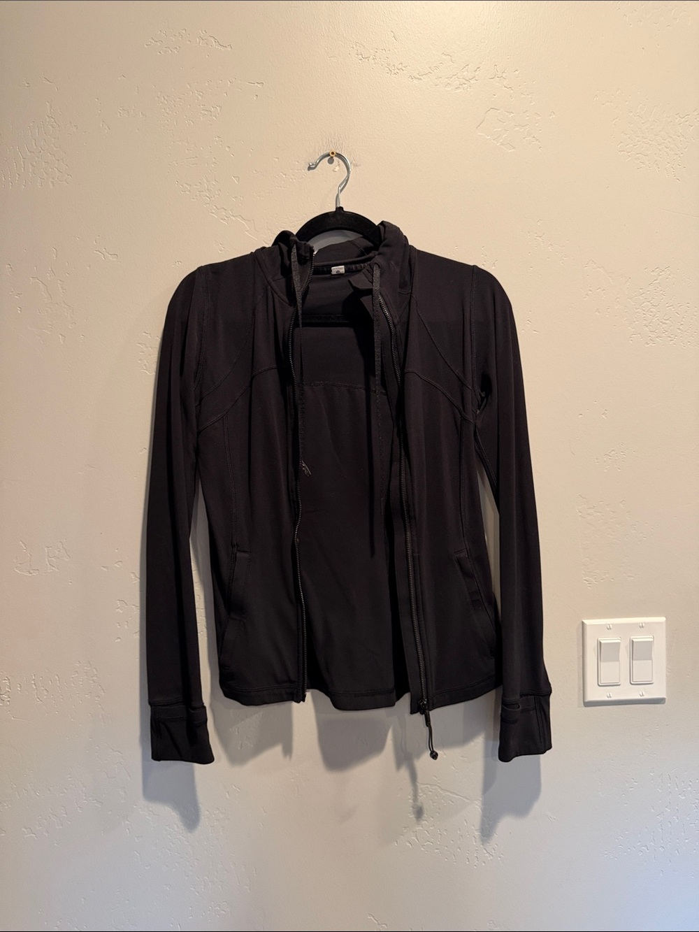 lululemon athletica Black Hooded Zip Utility Jacket